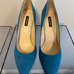 Nine West Teal Suede Pointed Pumps